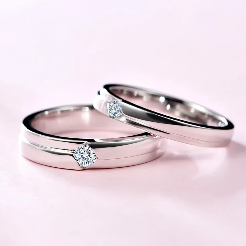FCGJHW Moissanite Couple Wedding Rings S925 Silver Rhodium Plating Diamond Test Past D Color Moissanite Engagement Ring 2026