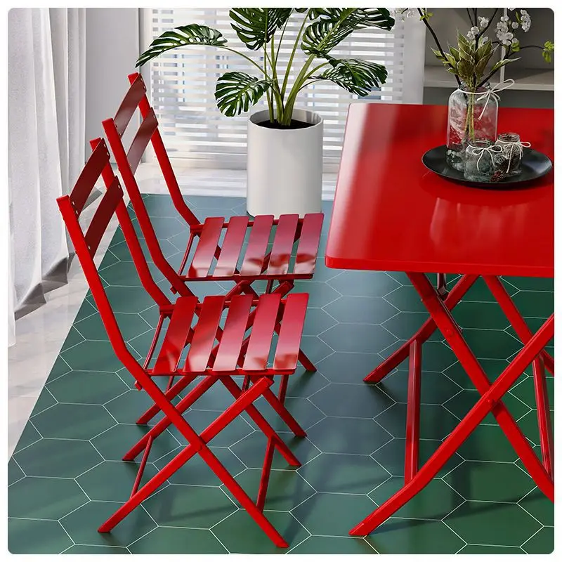 Conjunto de Mesa e Cadeiras para Varanda, Lazer ao Ar Livre, Restaurante, Sem Necessidade de Instalação