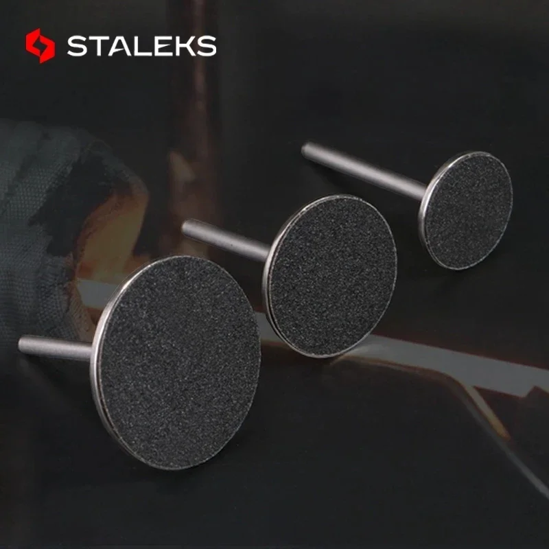 1 set STALEKS carta abrasiva in acciaio inossidabile disco rotondo 3/32 "disco metallico 15/20/25mm punta da trapano per unghie accessorio strumento per lucidare la lima del piede