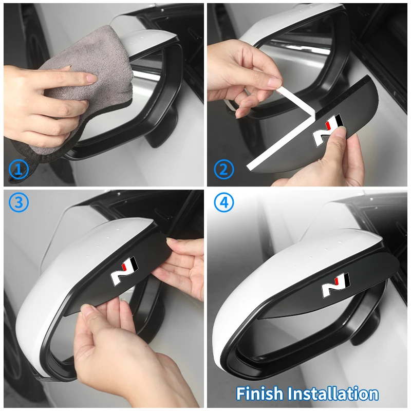 2PCS Car Rearview Carbon Fiber Mirror Rain Eyebrow Car Mirror Accessories For Hyundai Tucson IX35 I30 I20 Kona Coupe Veloster I4 view 4