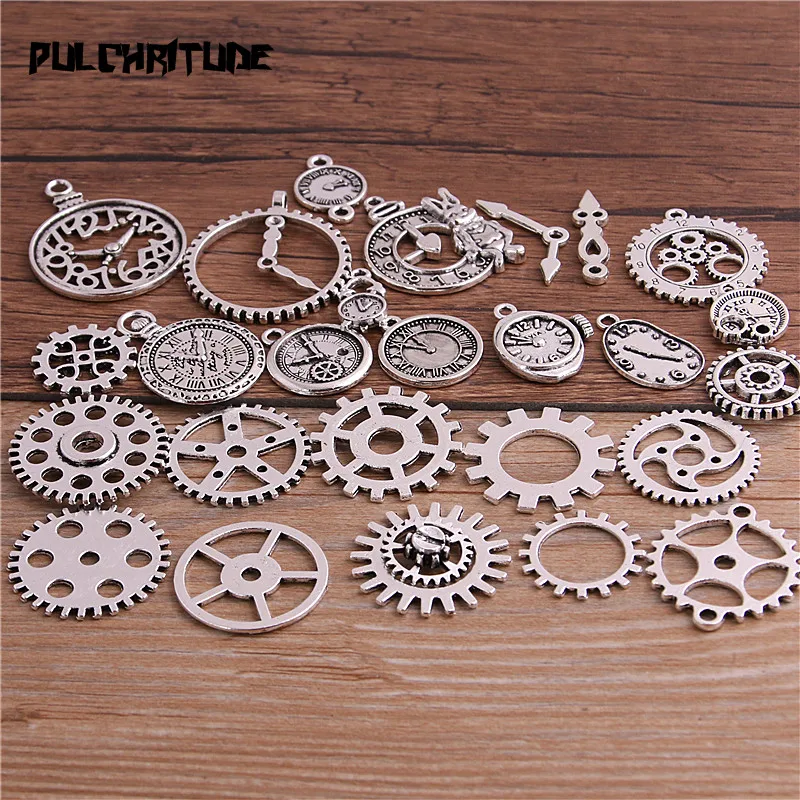 Pulchritude Casuale 20 Pcs Del Metallo Dell\'annata Steampunk Pendenti E Ciondoli Accessori Fai da Te Orologio & Del Pendente Gear Pendenti E