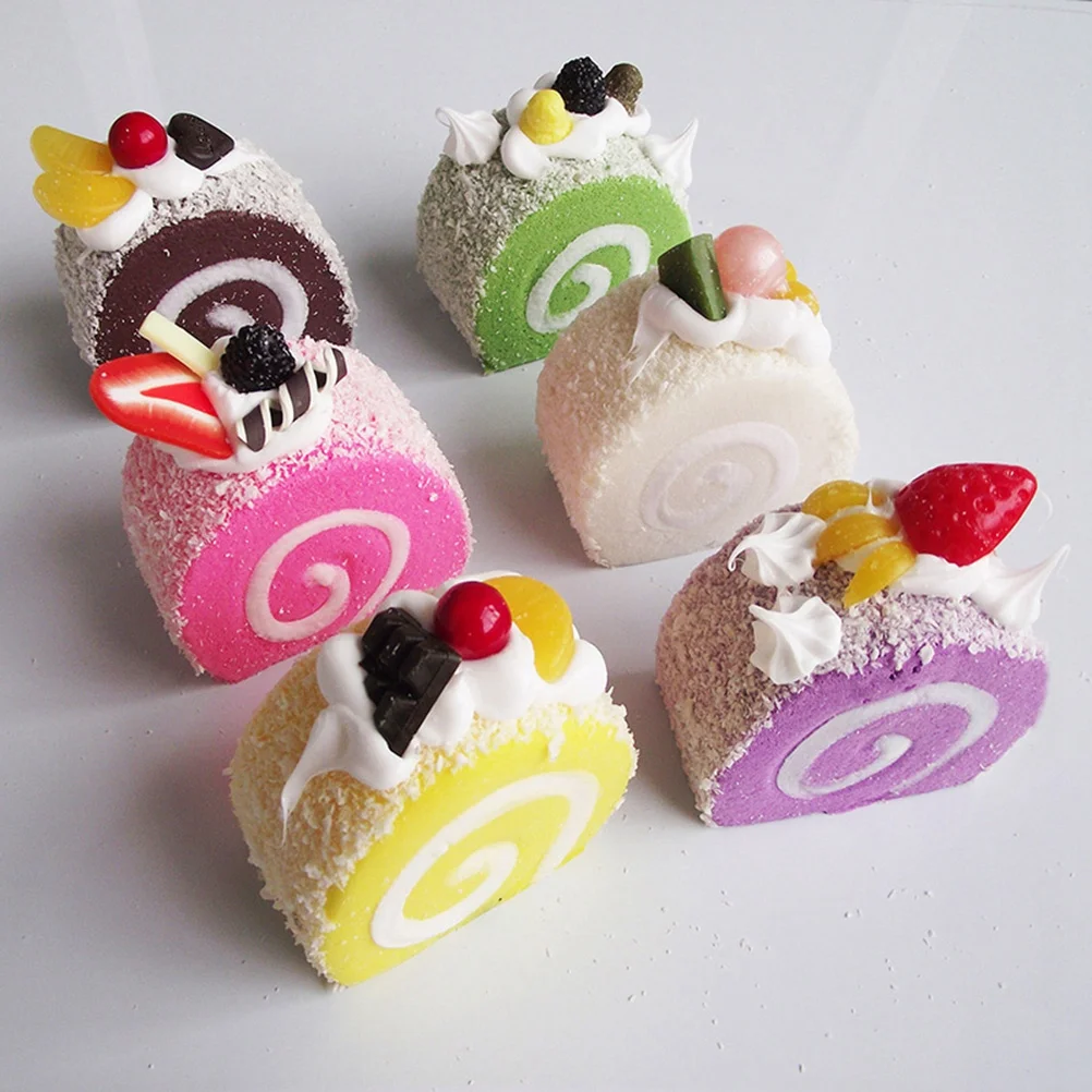 Artificial Cake Bright Color PU Material Eco Friendly Realistic Imitation Dessert Home Kitchen Party Decoration