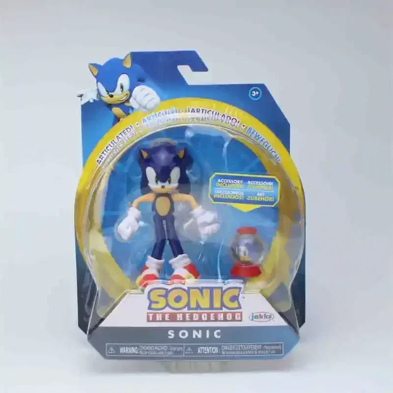 Original Sonic The Hedgehog Knuckles Super Silver Amy Classic Cartoon Action Figure with Accessory Model Ornament Children Toys