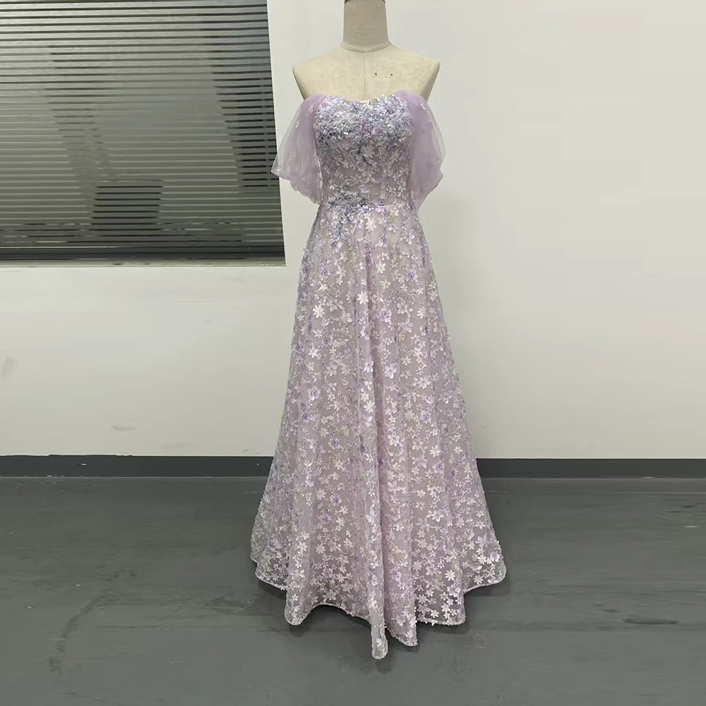 

Вечерние платья трапециевидной формы по индивидуальному заказу с открытыми плечами, длинное платье для выпускного вечера в форме сердца, расшитое блестками и бисером, кружевное платье с аппликацией на день рождения