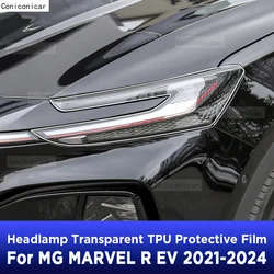 Car Headlight Protection Transparent Anti-Scratch Protective Film TPU Stickers For MG MARVEL R EV SUV 2021-2024 Accessories
