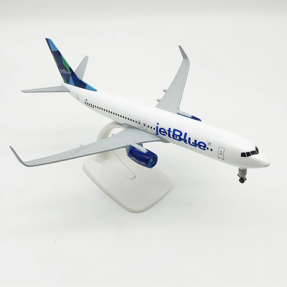 U.sメタル飛行機モデル、20cm、1:400 Jetblue-合金素材金属レプリカ、ネットギアホイール、装飾玩具、男の子ギフト、b737