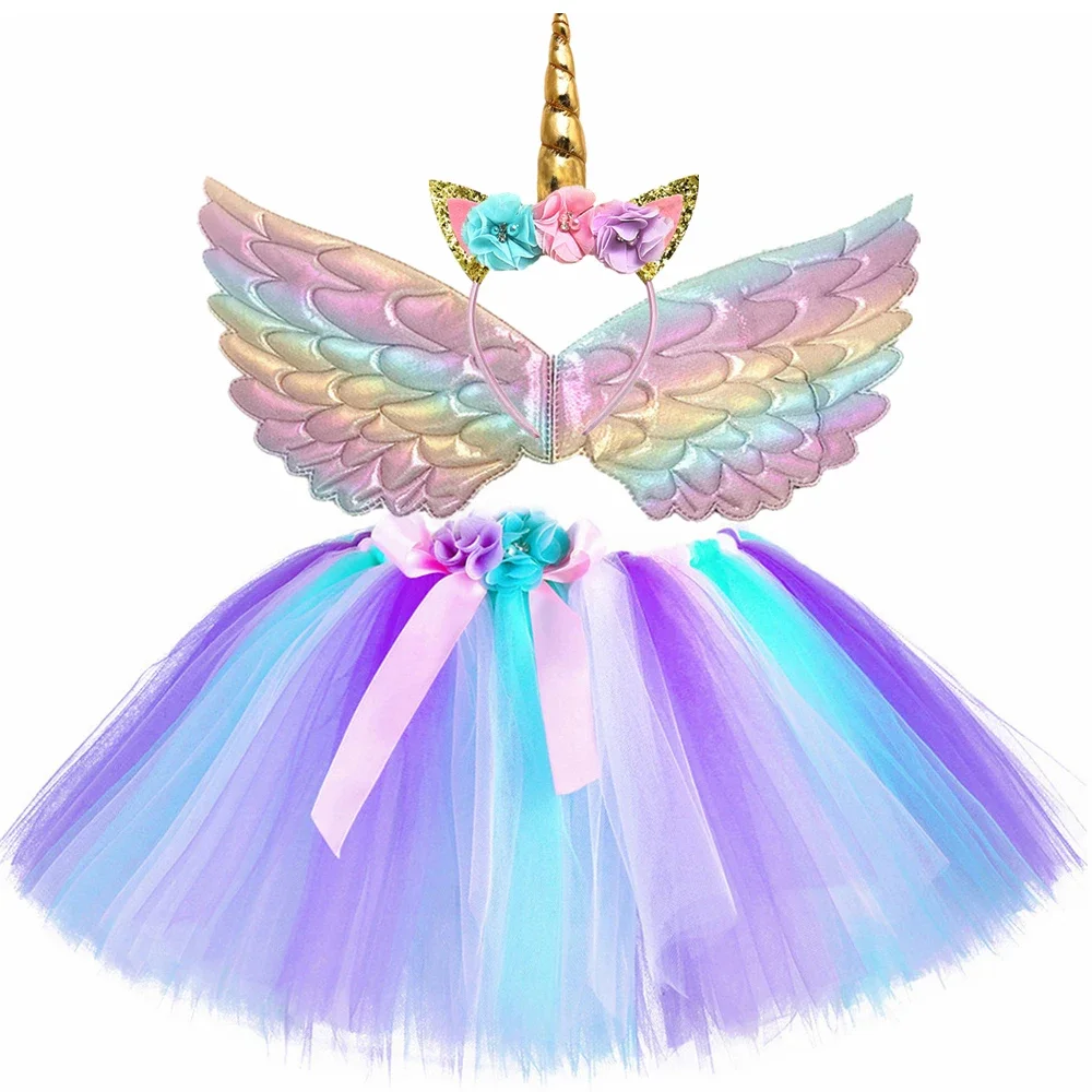 

Unicorn Tutu Skirt for Girls Rainbow Tulle Skirt Toddler Baby Girl Tutus Unicorn Birthday Outfit Halloween Princess Costume