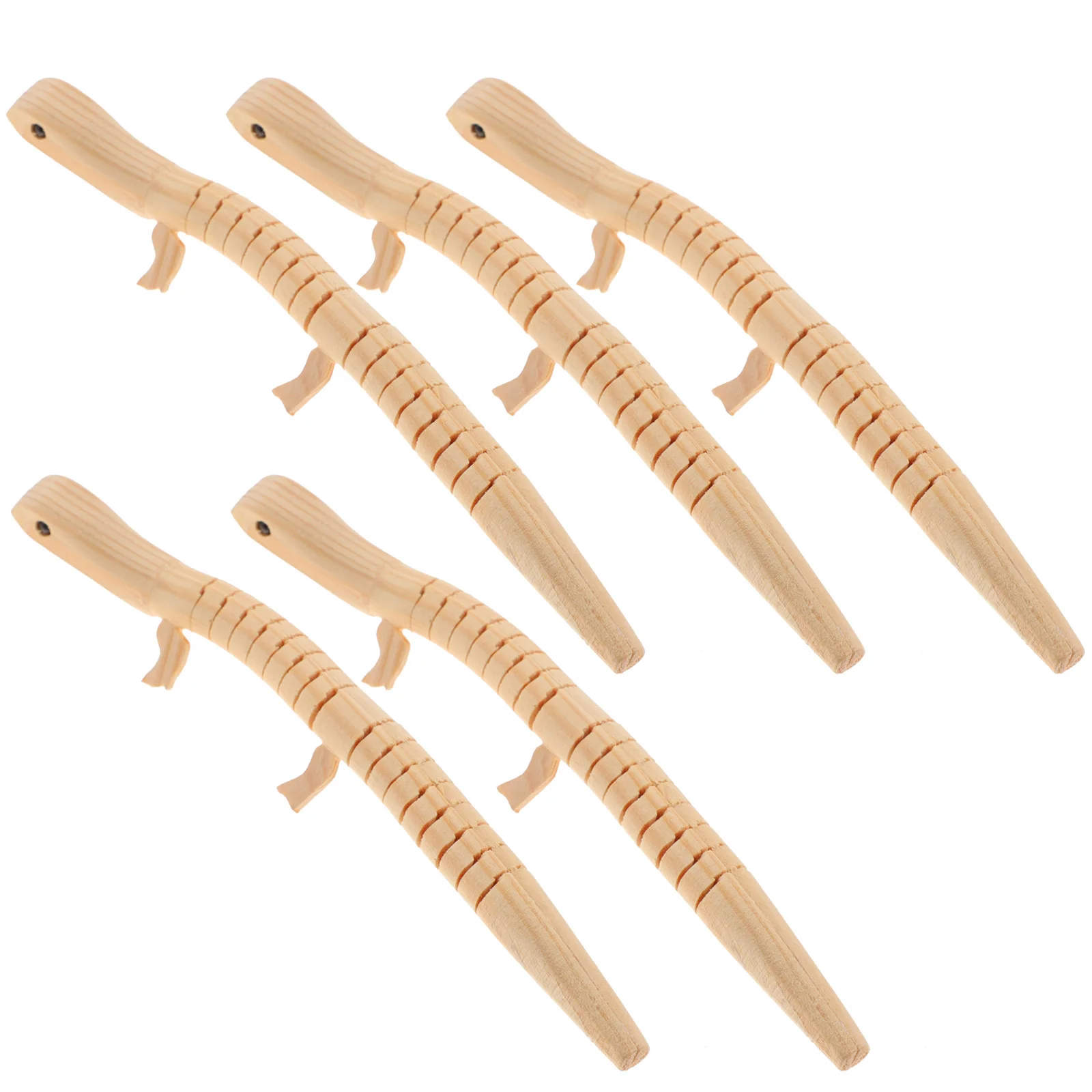 

5pcs Wooden Toys Realistic Unfinished Small Portable Kids Articulated Model Stress Kids Lizard Toy Relief Toy