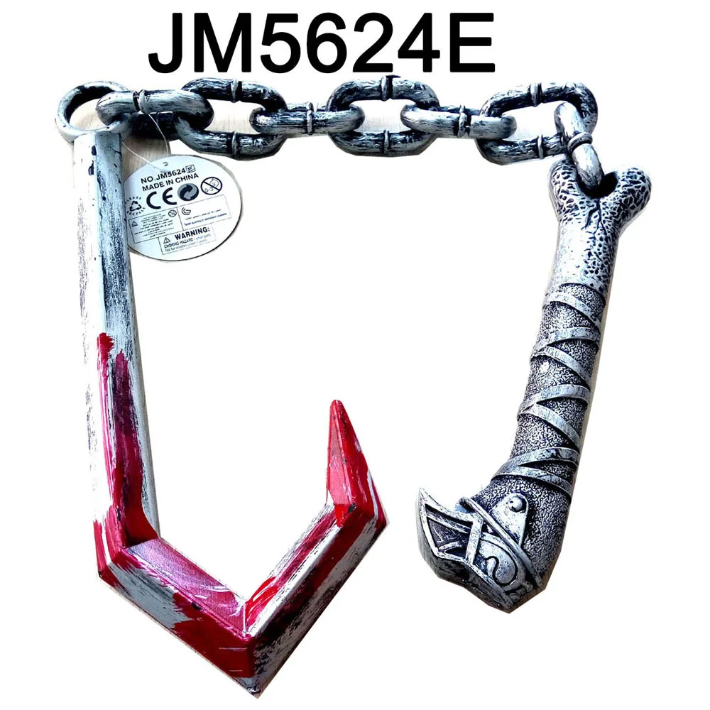 Halloween Hook Sickle Prop Iron Chain Role Play for Men