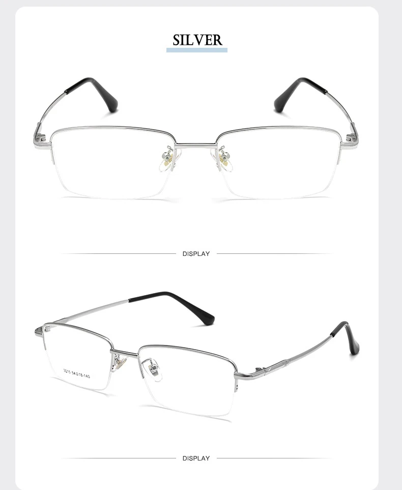 2022 neue Männer Halb Randlose Frame Brille Optische Brillen Hohe Qualität Halb Rand Mann Brillen mit Rezept Männlichen Specs – Detail 9