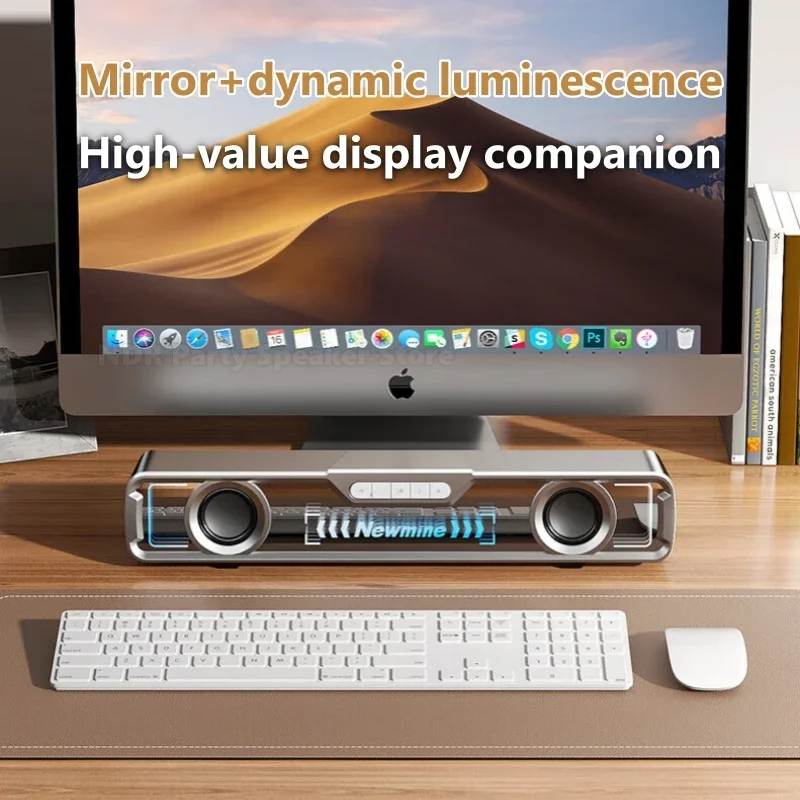 سمّاعات بلوتوث الكمبيوتر الصوت المحمولة المنزل سطح المكتب مضخم الصوت الوسائط المتعددة دفتر BT801 صدمة جودة الصوت مرآة الضوء الديناميكي