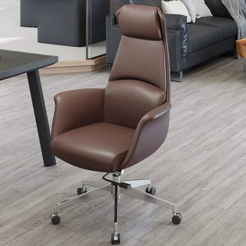 

Executive Office Chair Comfort Leather Conference Support Hardwood Ergonomic Luxury Boss Chairs Wheels Cadeira Modern Furniture