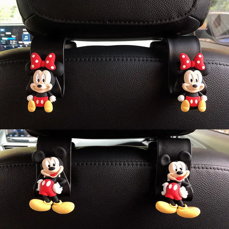 Ganchos de dibujos animados de Disney para coche, decoración de almacenamiento, Colección completa, Mickey, Minnie, Pato Donald, detrás de los asientos, nuevo