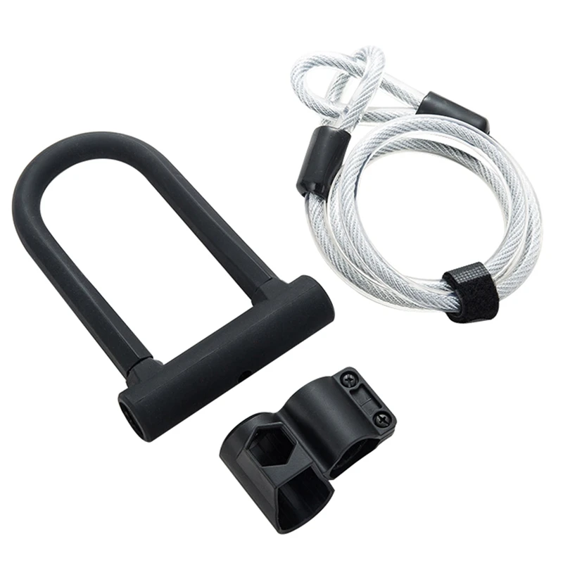 Bicycle U Lock Steel Safety Anti-Theft MTB Road Bike Cable U-Lock Set Security Cycling Locks