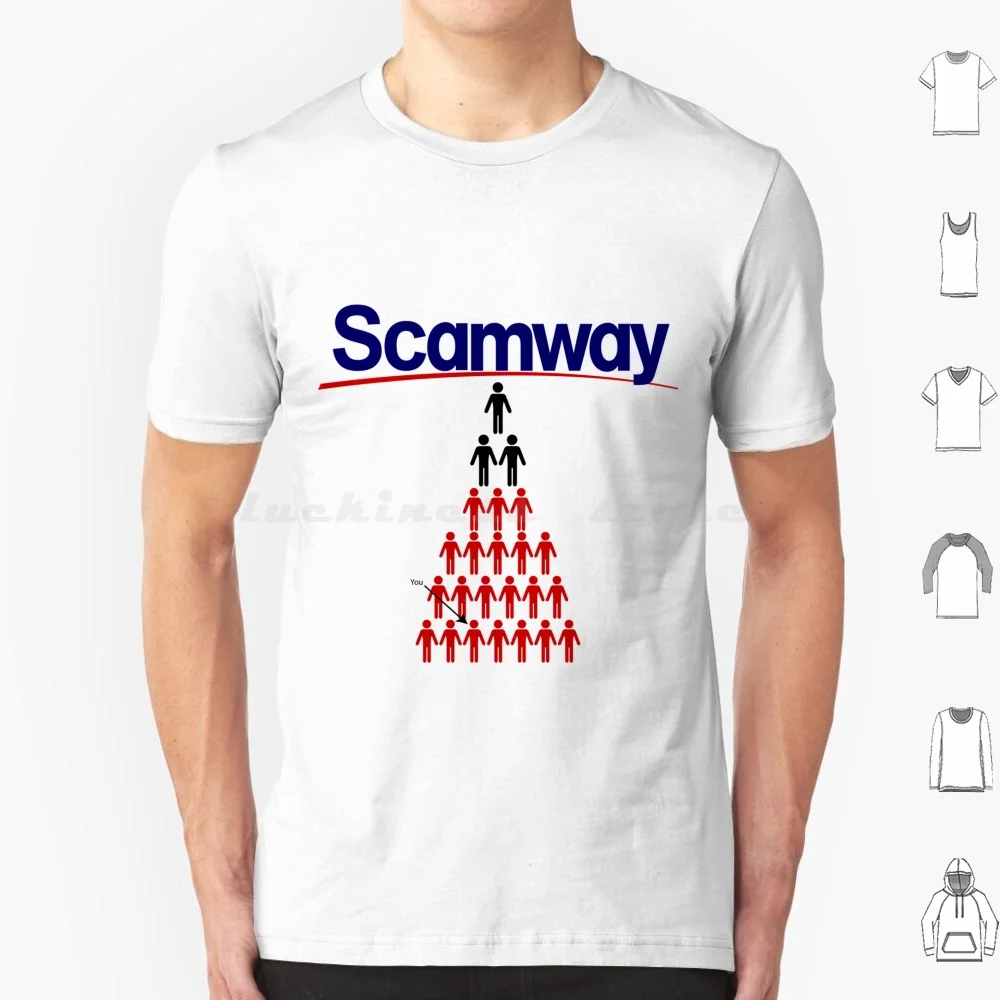 Scamway T Shirt Cotton Men Women Diy Print Amway Satire Cult Mlm Pyramid Scheme Multi Level Marketing Sales Scam Swindle