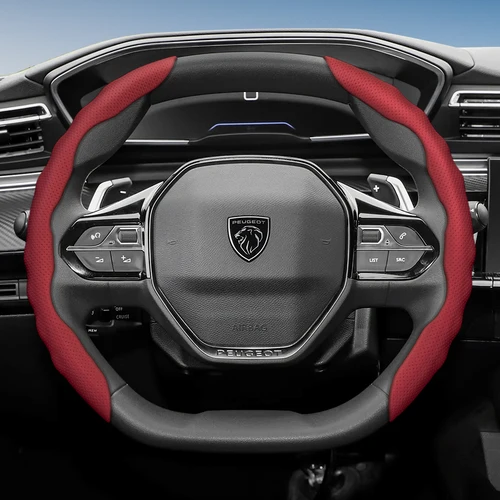 Funda para volante para Peugeot, diseño deportivo en forma de onda, cuero transpirable, segmentado, antideslizante, funda protectora absorbente del sudor Nouvelle 208 308 408 2008 3008 4008 5008 508 Sw Rifter Traveller