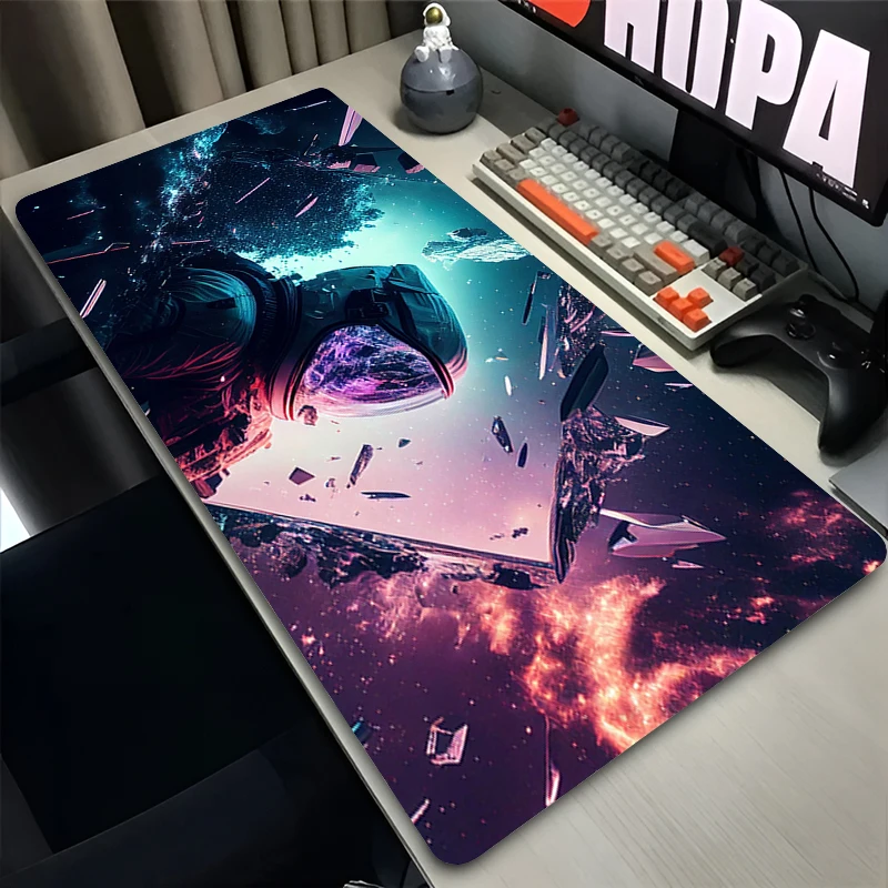 Large Mouse Pad Outer Space Astronauts Gamer Keyboard Desk Mouse Mat Laptop Gaming Accessories Starry