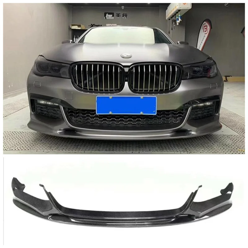 

For BMW 7 Series G10 G11 M760 730Li 740 2016-2022 Real Carbon Fiber Bumper Front Lip Splitter Diffuser