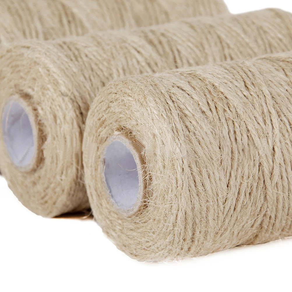 

100M Natural Cord Jute Twine String Rope for Arts Crafts DIY Gift Packing Wedding Birthday Baby Shower Decoration Gardening Orna