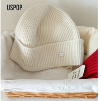 USPOP 100% Merino Wool Knit Beanie Women Winter Warm Soft Hat Pure Wool High Quality Soft Non-Itchy Cap 18 Colors - Image 5