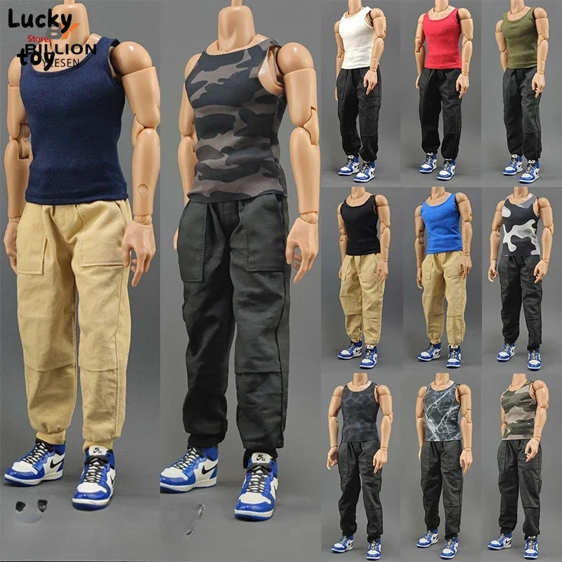 1/6 Scale Male Soldier Camouflage Vest Multiple Colors T-shirt Sports Clothes for 12inch Action Figures HT 3A Muscular Body