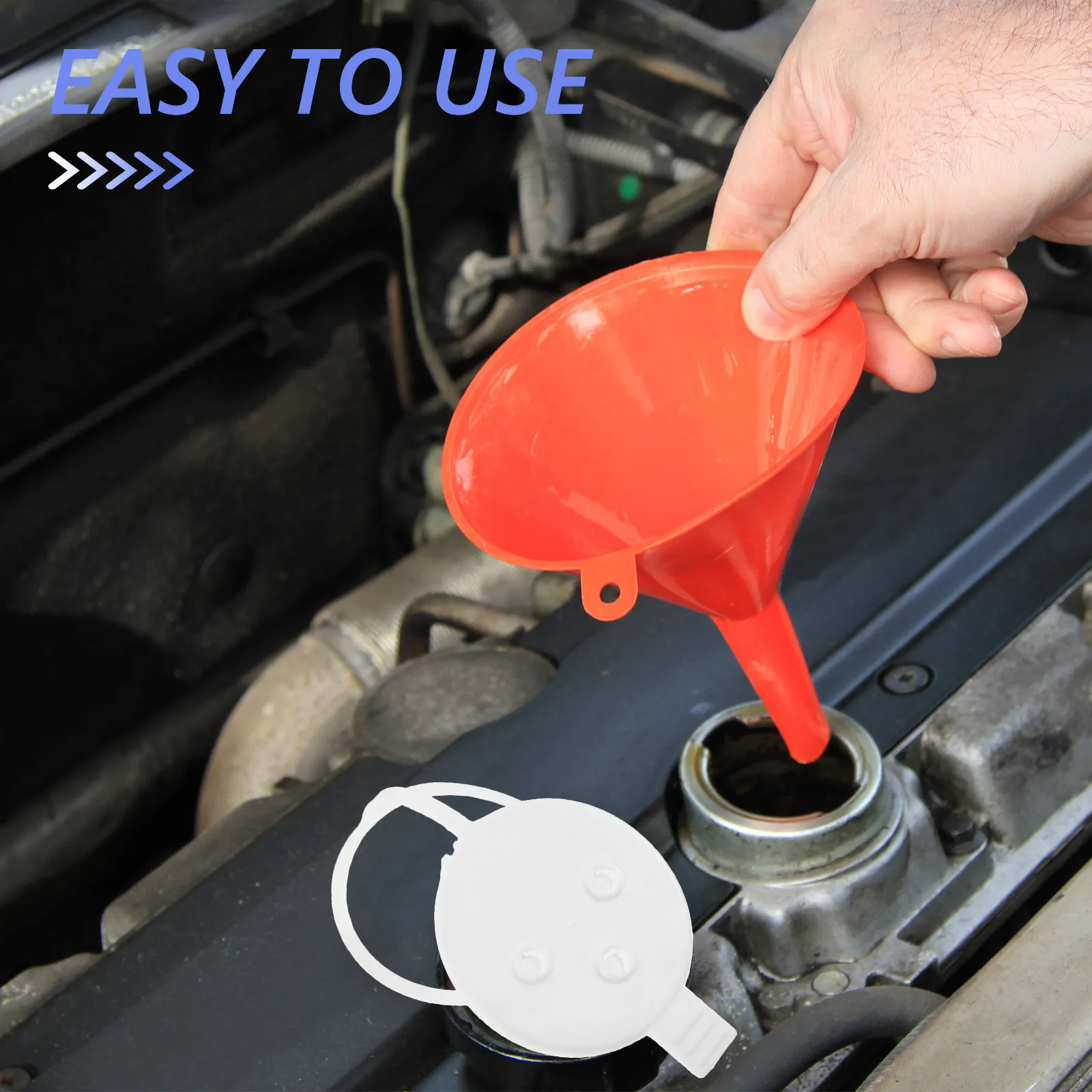 

Plastic Windshield Washer Liquid Reservoir Lid for Vehicles Replacement Washer Tank Cover Sturdy Polished Edge Easy Install
