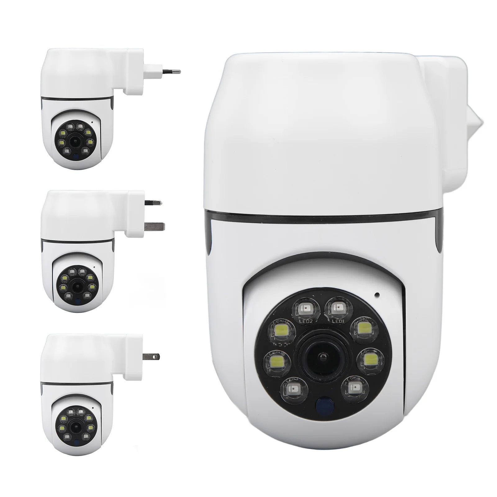 Security Camera Motion Detection Panoramic View 1080P Plug in Color Night  Wireless Camera 110-220V for Supermarket
