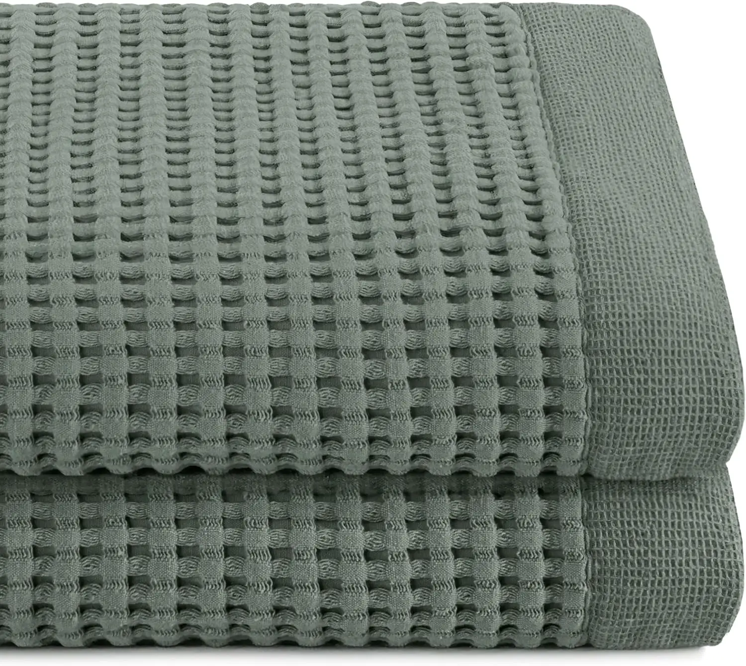

Luxury 100% Cotton Quick Dry Bath Towels Set of 2, Super Absorbent Lint Free Modern Style Sage Grey