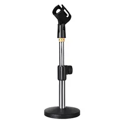 Professional Microphone Stand Pedestal Feet Lifting Adjustable Desk Holder Bracket Live Microphone Fixing Frame Mic Accessory