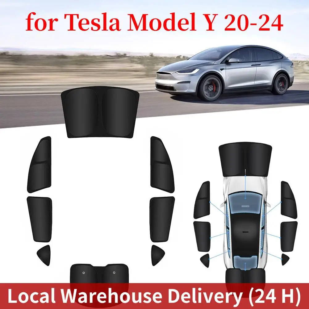 

8Pcs/Set Car Multi Sun Shade Ultraviolet Isolation Total Blackout Sun Visors for Tesla Model Y 2020-2024 Accessories
