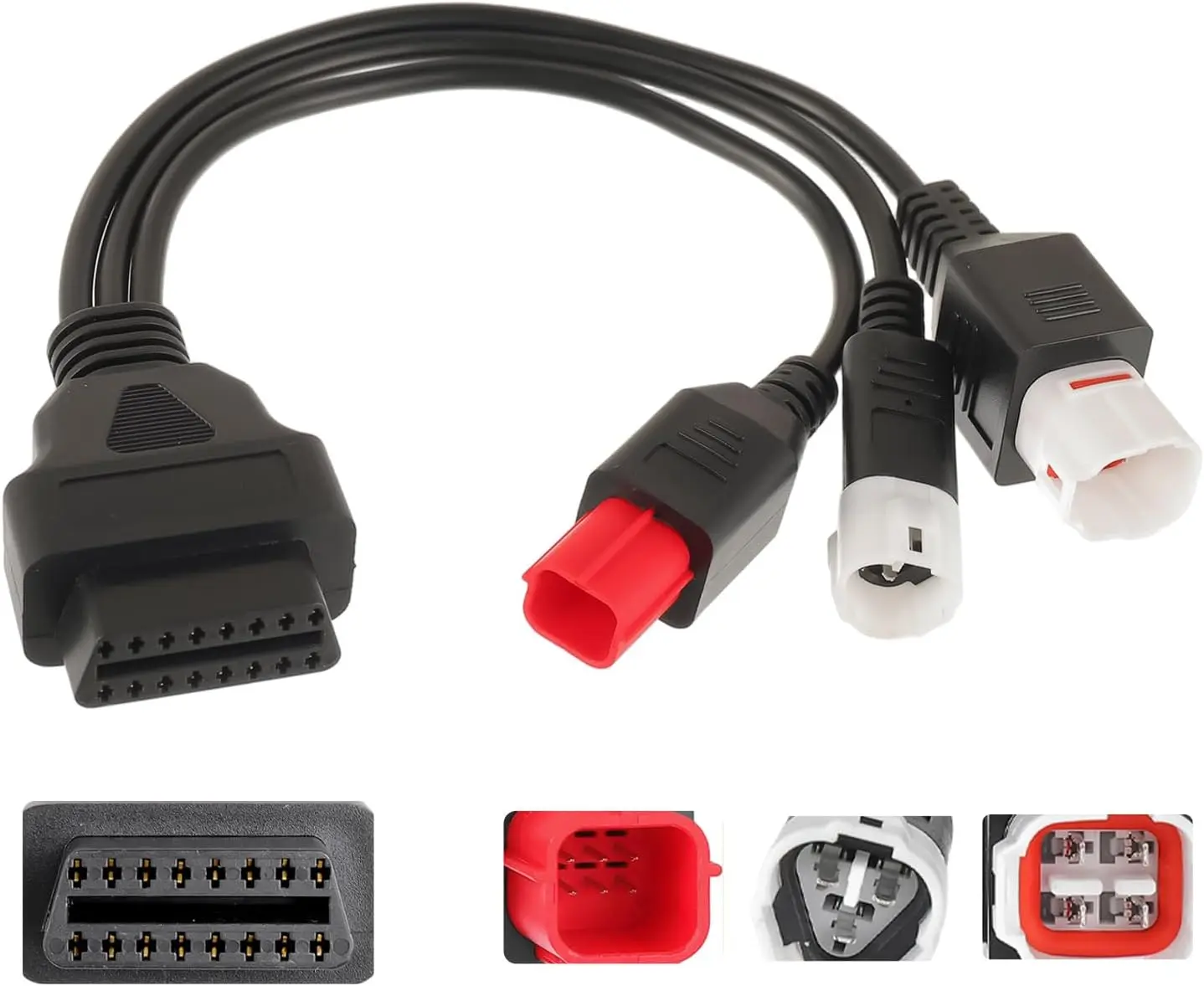 

3-in-1 OBD2 Diagnostic Adapter Cable 3Pin+4Pin+6Pin to 16Pin Multiple Select Diagnostic Connector for Yamaha Honda CRF KTM