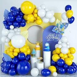 106Pcs Royal Blue Balloons Arch Garland Kit Yellow White Ballon Graduation Birthday Party Decor Baby Shower Wedding Decor Globos