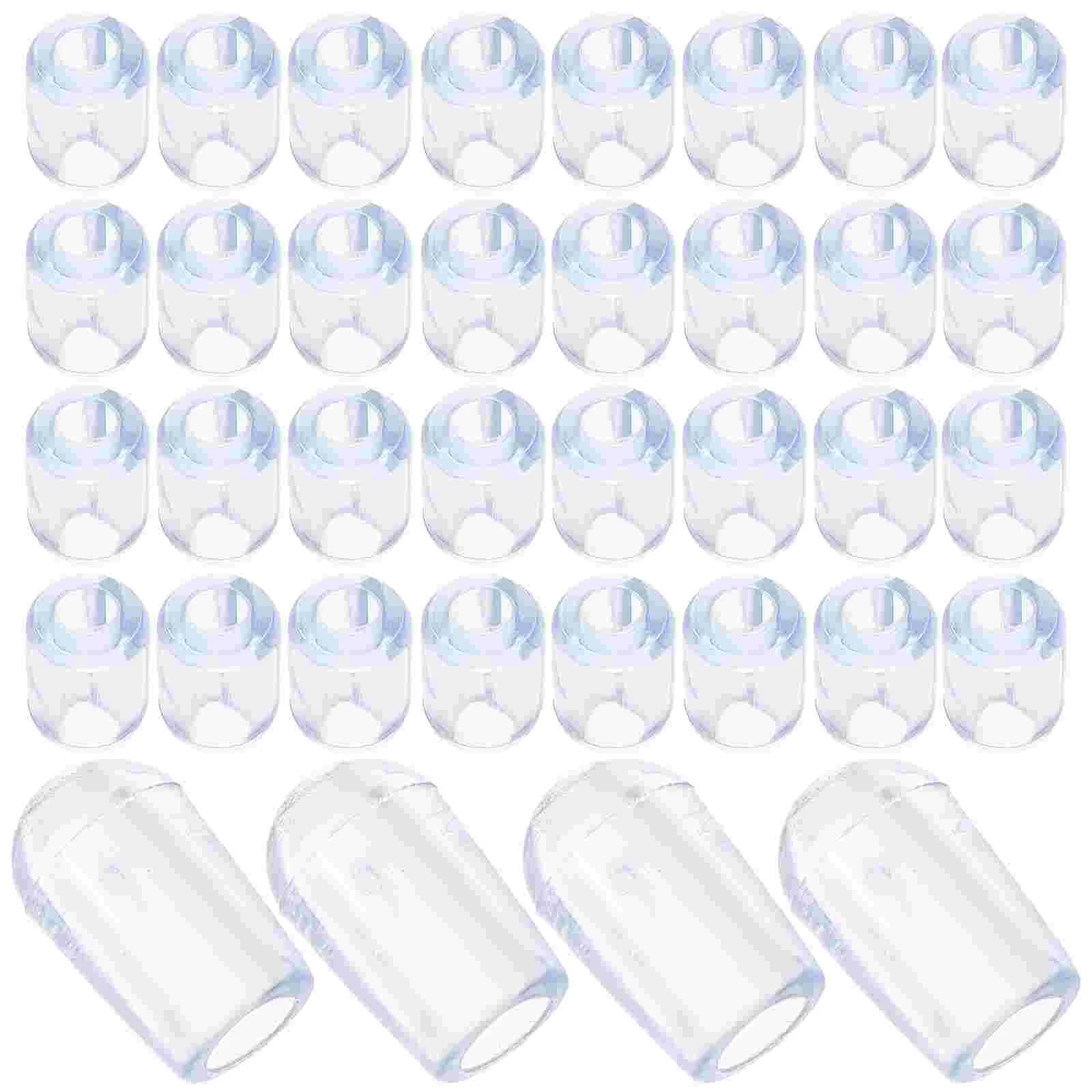 80 Pcs Transparent Rubber Sleeve Kitchen Sink Protectors Mats Grid Accessories Coat Hanger Rack Tip Cover Pvc Grate Feet