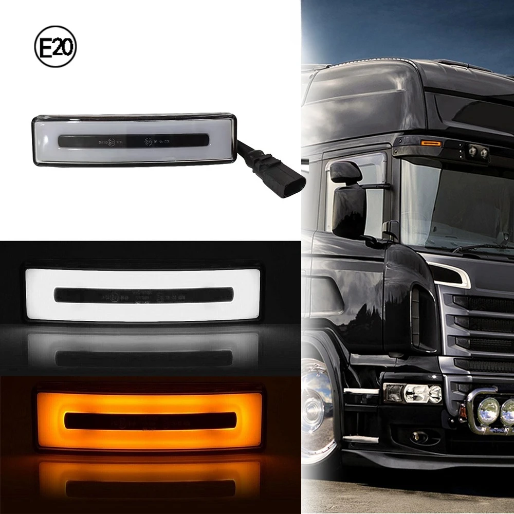 

1PC LED Sunvisor Sun Visor Signal Marker Light Lamp For SCANIA R450 R560 R730 P320 P360 P410 G440 OEM 1798980 1910437 Emark
