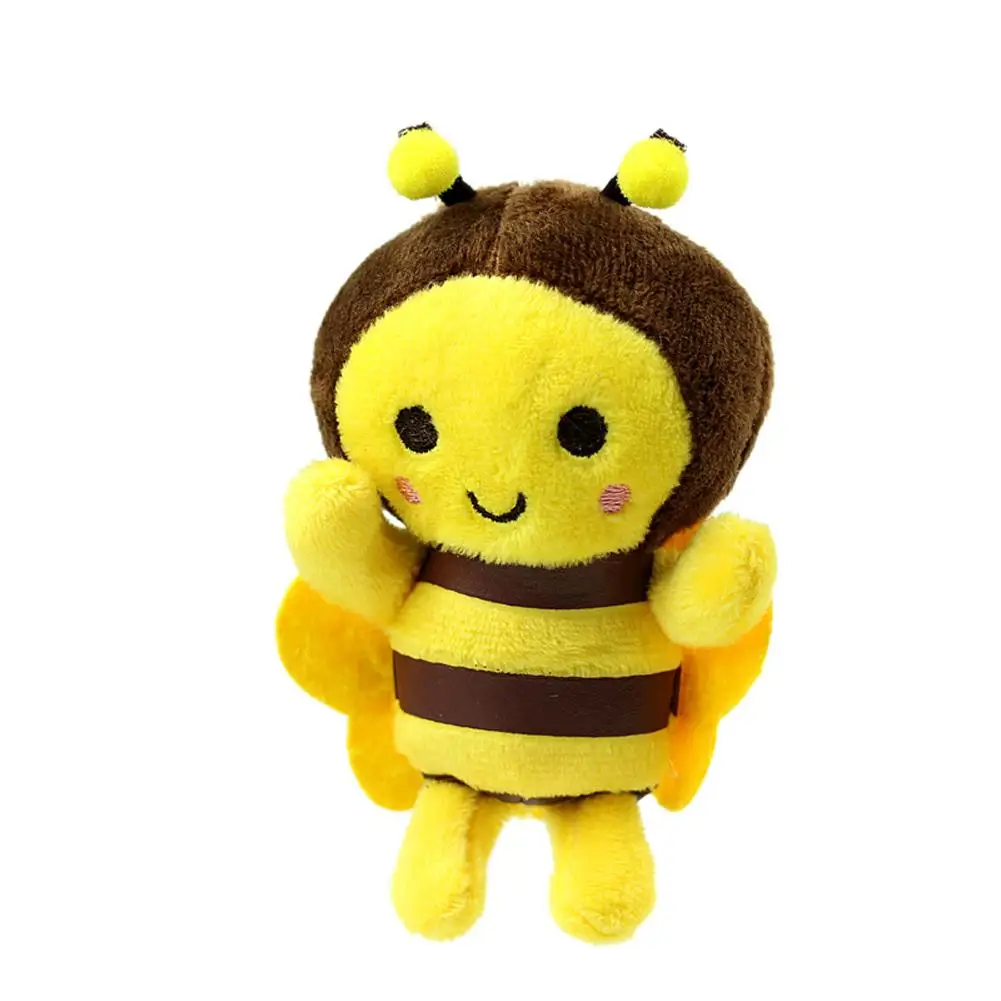 12cm Bee Plush Toy Animation Bee Festival Gift Pendant Activity Decoration Small Bag Keychain Backpack Pendant D4k6