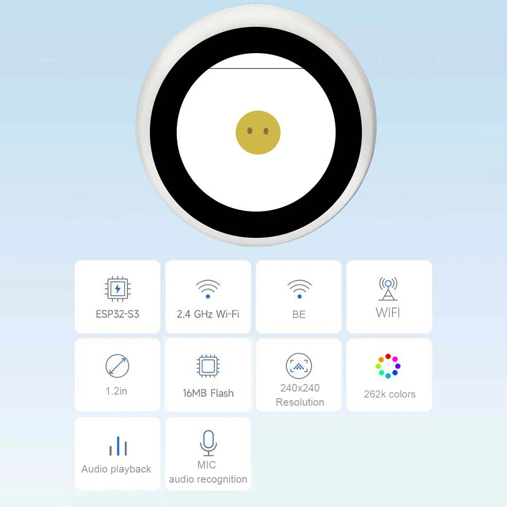 

AI Voice Chat Robot 1.28In LCD ESP32 S3 Development Board Desktop Robot WiFi BLE 5 Digital Custom Display DIY Desktop Decor