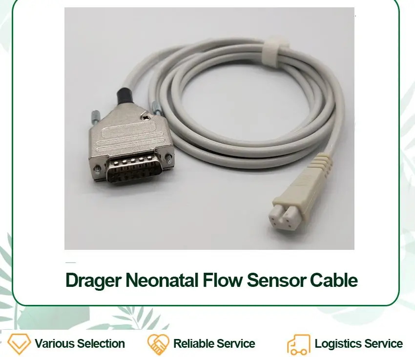 Original Compatible Drager Neonatal Babylog Flow Sensor Respiratory Connection Cable 8409626