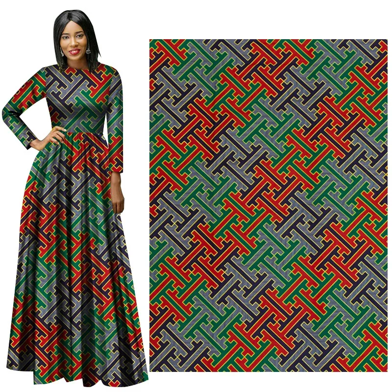 African Wax Fabric Cotton Material Nigerian Ankara Polyester Material Printed Batik High Quality Sewing Cloth Party Dress