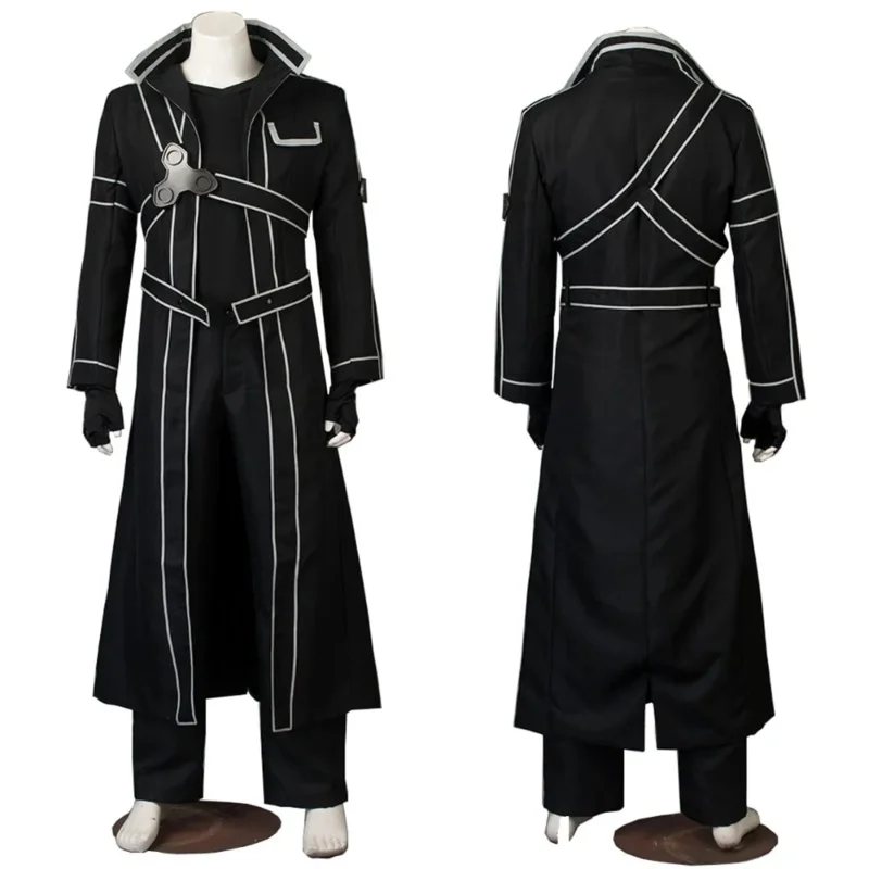 ss13Anime Sword Art Online Cosplay Costume Kirito Kazuto Kirigaya Jacket Shirt Pants High Quality Any Size Outfit Custom Made
