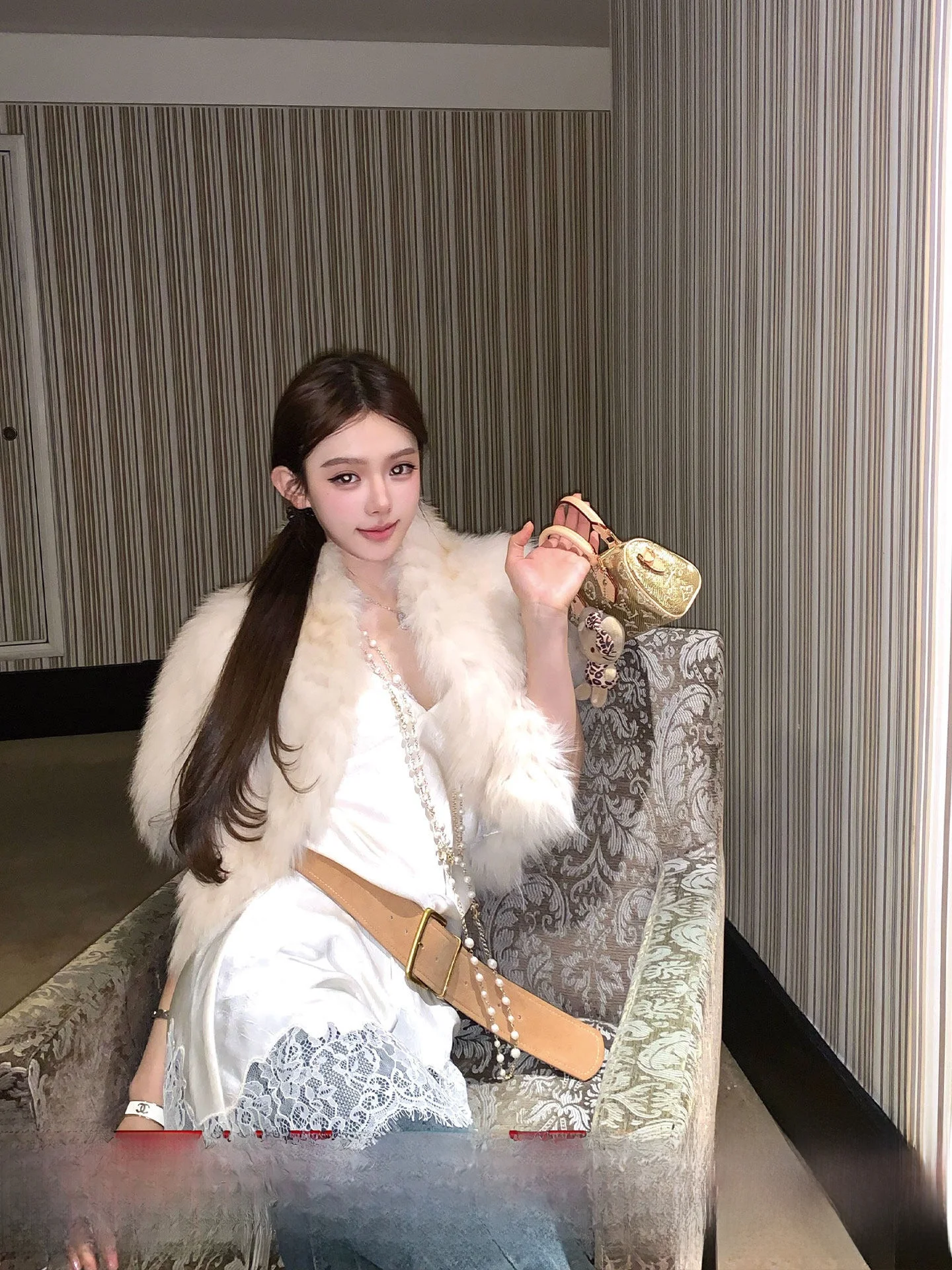 

Soft Fur Wrap Mist ort Coat Ele oulder Drop Version Cowl Ne Outerwear for Young Women Fur Casual Sle Winter Coat