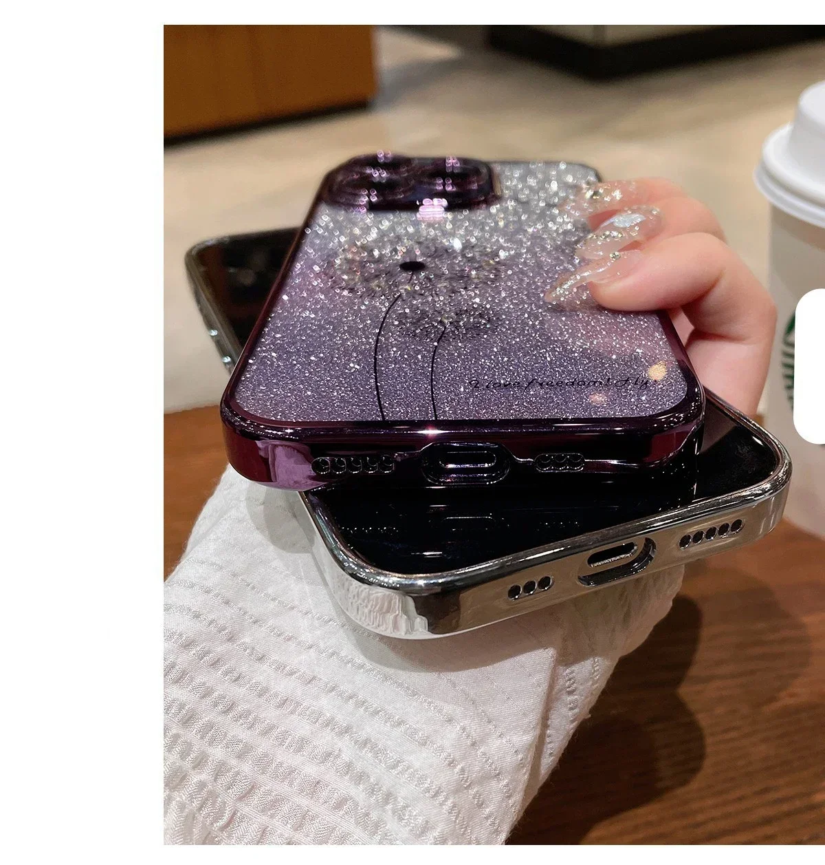 Glitter Phone Case for iPhone 15 14 Pro Max Plus 11 13 12 Cases Dandelion Rhinestone Jewelled Soft Cover Woman Girl