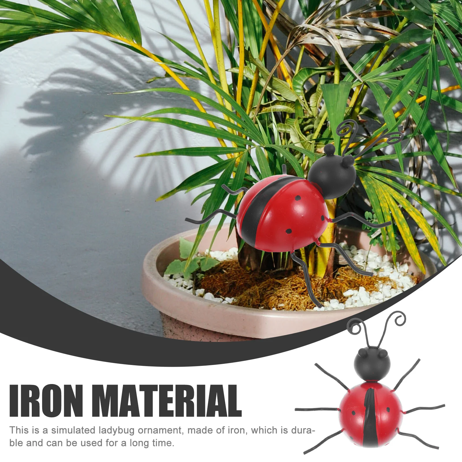 

4Pcs Metal Ladybug Statue Decor Lifelike Hanging Pendant for Garden Courtyard Lively Atmosphere Ladybug Decoration