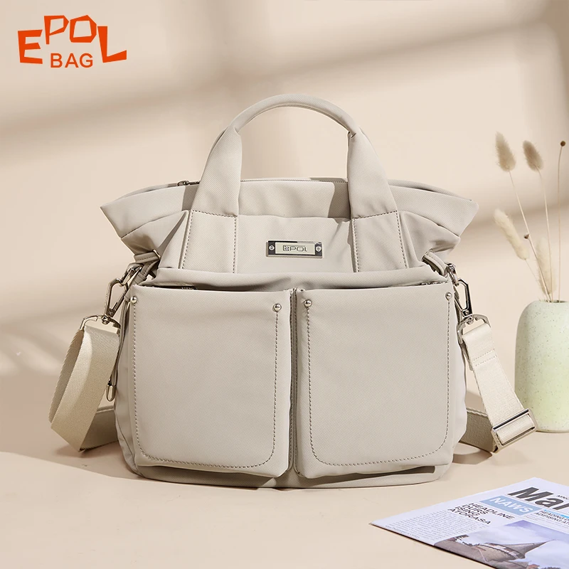 

EPOL Small Women's Tote Bag 2025 Waterproof Fashion Handbags Casual Travel Large Capacity Multiple Pockets Shoulder Bags 6116-02
