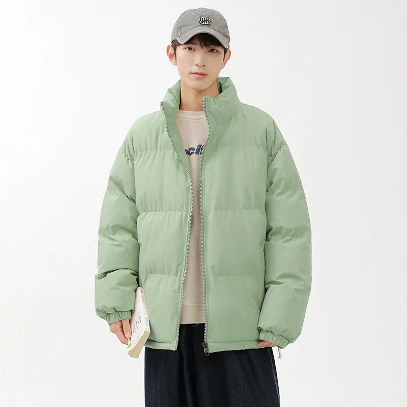 سترة قطنية جديدة سميكة بياقة عالية للجنسين، ملابس خارجية دافئة للخريف والشتاء، لون نقي متعدد الاستخدامات بأسلوب شبابي عصري لل... #3