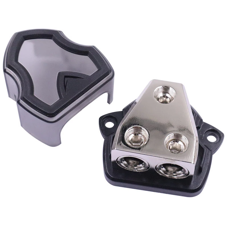 1X0/4GA IN-2X0/4GA OUT 2 Way Amp Power Distribution Block for Car Audio Splitter, Amp Distribution Connecting Block