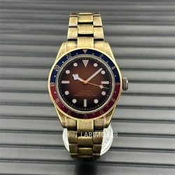 Bronze 39mm NH35/PT5000 automatic movement Retro Mechanical Diving Men's Watch Dome sapphire glass Oyster bracelet