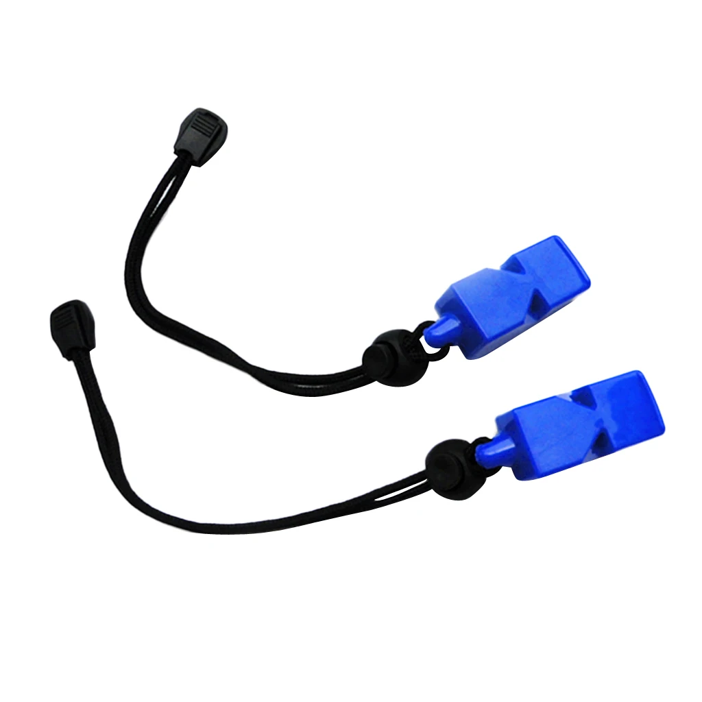 2 Pieces Emergency Survival Whistles with Wrist Strap for Scuba Diving