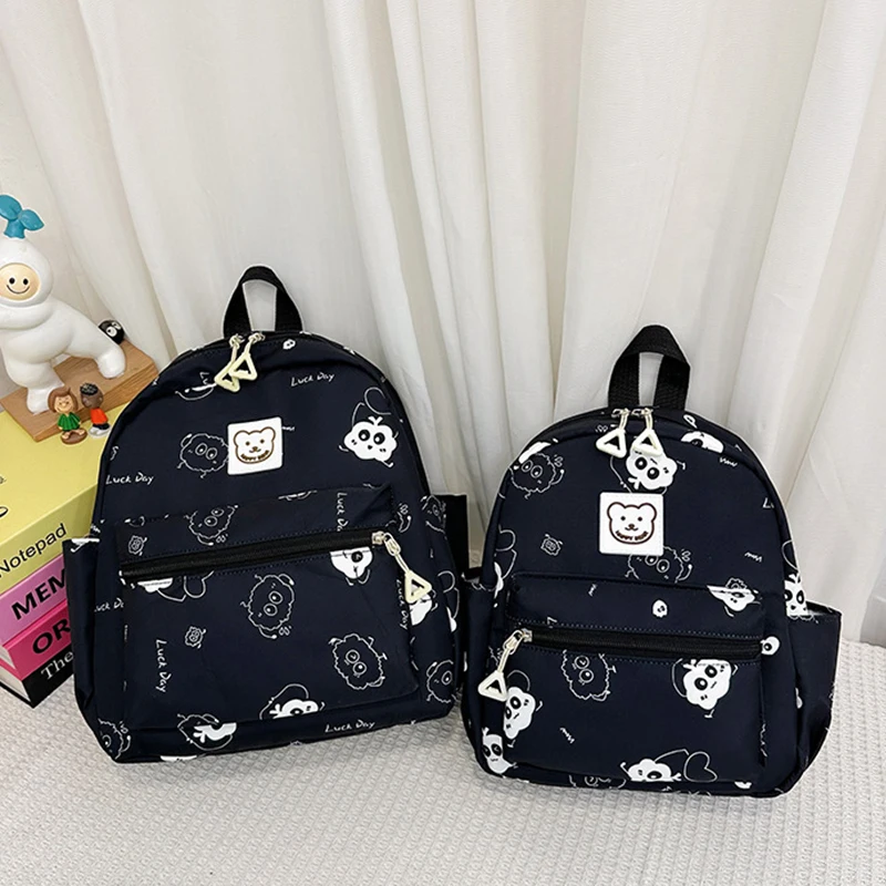 Mochila con estampado de dibujos animados para niños, mochila escolar para estudiantes de guardería, oso lindo dulce, gran capacidad, informal, combina con todo