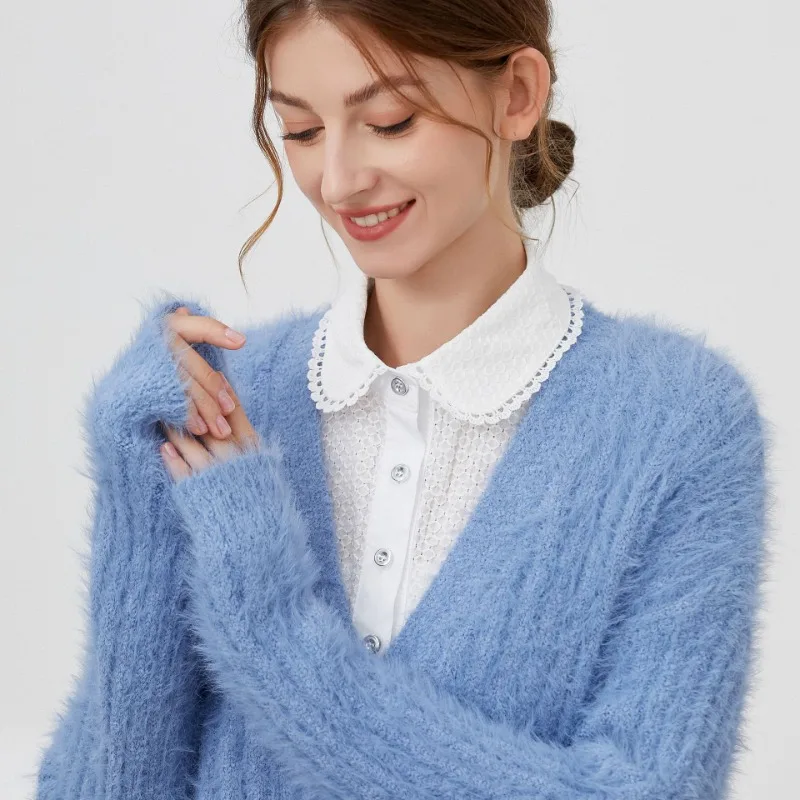 여성과 소녀를위한 레이스 가짜 장식 칼라 인형 셔츠 분리형 칼라 목도리 스웨터 넥웨어 의류 액세서리