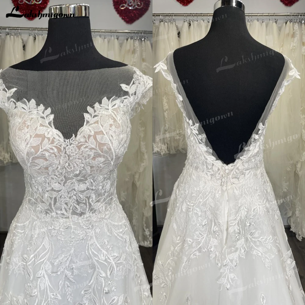 فساتين زفاف فاخرة من Lakshmigown 2023 دانتيل كلاسيكي ناعم على شكل حرف a ثوب زفاف أنيق vestido de casamento مصنوع حسب الطلب